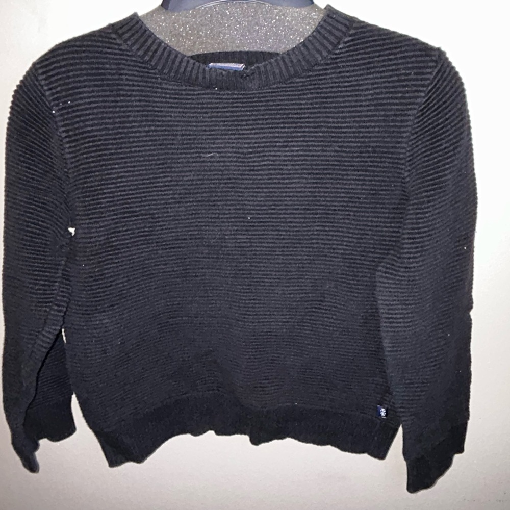Izod Black Ribbed Crew Neck Sweater